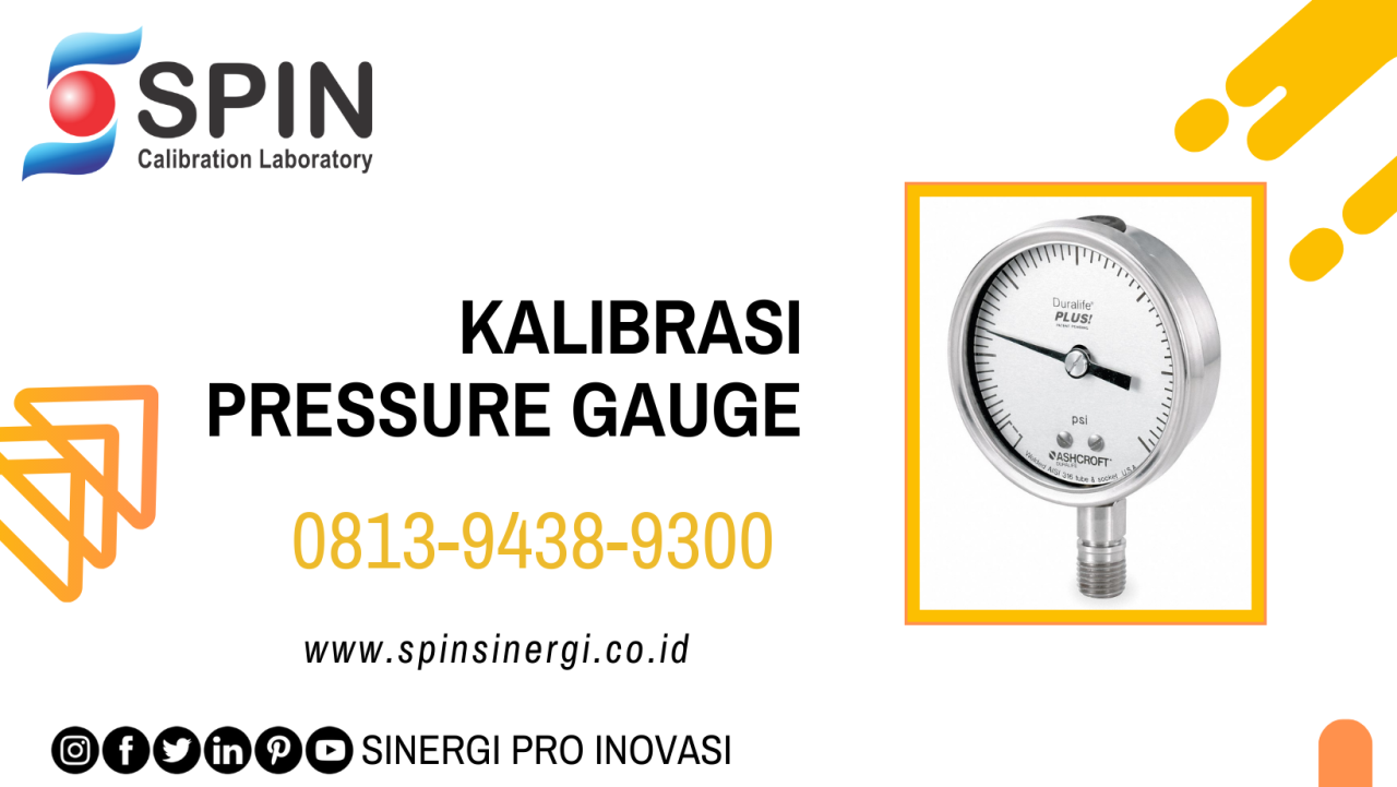 Jasa Kalibrasi Pressure Gauge 16 bar - 60 bar